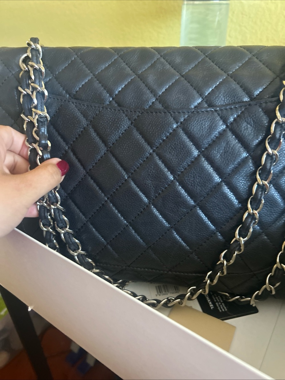 CHANEL Black Quilted Shoulder Bag with Silver-Tone CC - Picture 10 of 13